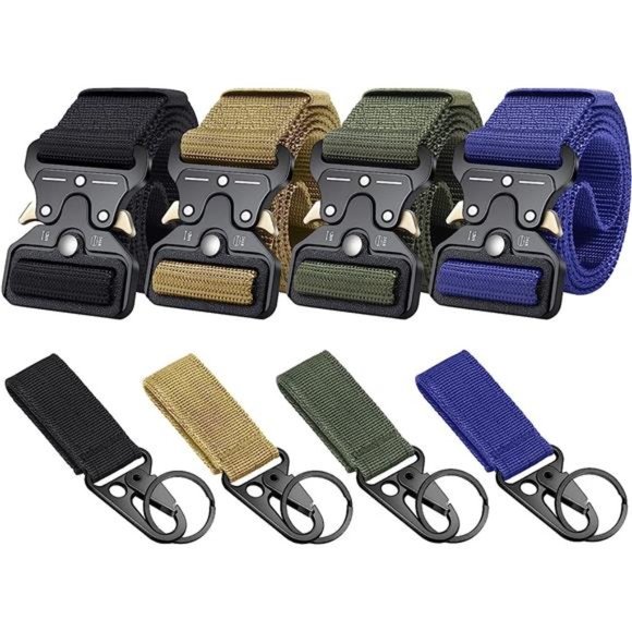 4-Pack Tactical Belt Military Riggers Belts for Men Heavy-Duty Quick-Release - Picture 1 of 6